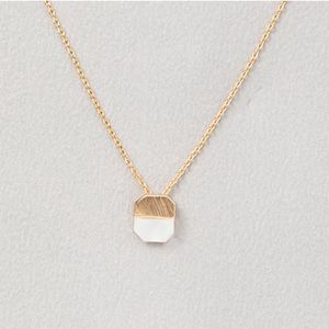 50/50 Necklace, White Stone